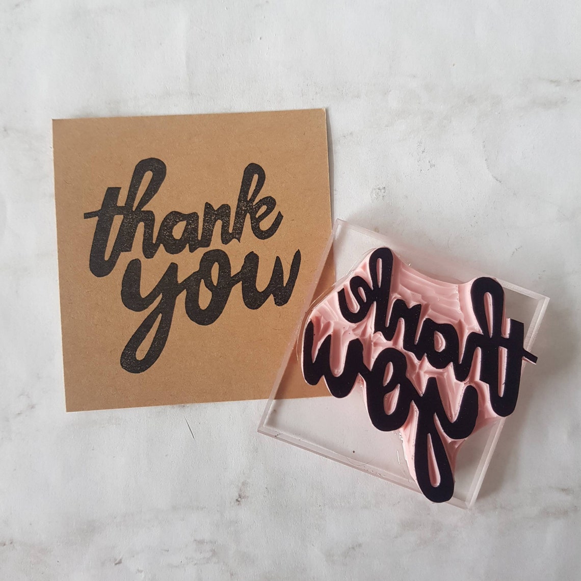 Thank You Rubber Stamp Stamp for Thank Your Cards Party Etsy