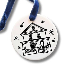 Illustrazione della casa, decorazione dell'albero, festa, personalizzato, fatto a mano, decorazione, regalo, Hanukkah, amici, famiglia, buon Natale / Sale e carta