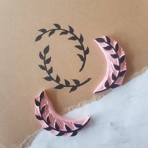 Carimbo de arco de folha, carimbo de borracha de papelaria para decoração de casamento, carimbo para impressão em bloco e modelagem, carimbo de planejador | Sal e Papel