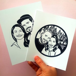 Aangepaste portret portret digitale tekening voor verjaardag Gepersonaliseerd cadeau voor Moederdag Vaderdag en evenementen, illustratie | Zout en papier