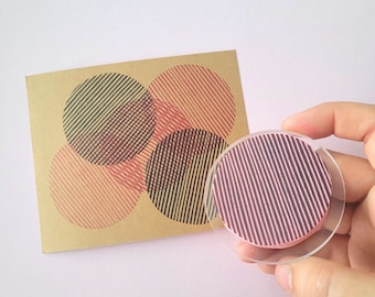 Hand Carved Circle Rubber Stamp: Planner, Scrapbook, Block Printing