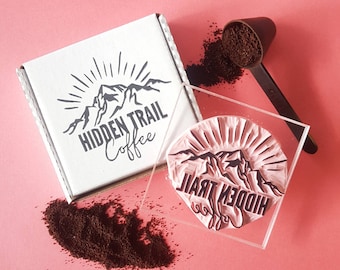 Hand Carved Logo Rubber Stamp: Small Business Packaging