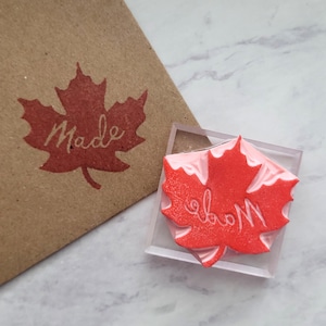 Sello "Hecho en Canadá", sello de caucho "Hecho en Canadá" para fabricantes y pequeñas empresas, "Codos arriba", apoyo a Canadá, "Hecho en Canadá" / Sal y papel