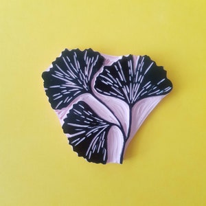 Feuille de ginkgo, Tampon à ressort, Tampon pour impression au bloc, Tampon pour agenda, Tampon pour agenda | Sel et papier