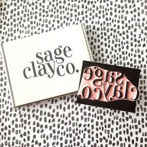 Logo Stamp Custom for Business, Hand Carved Logo Rubber Stamp, Unique Branding Strategy, Green Business, Logo Sticker stamp | Salt & Paper