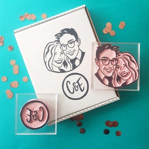 Couples Stamp and Monogram Stamp Wedding Gift, Customized and ...