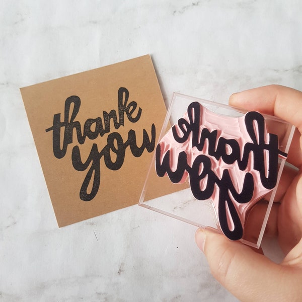 Thank You Rubber Stamp, Stamp for Thank Your Cards, Party Favor Bags Stamp, Stamp for Weddings Birthday Event Bags and Cards | Salt & Paper