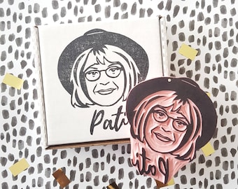 Gift for Mom Personalized Portrait Rubber Stamp, Your Face on a Rubber Stamp for birthday gift Mother's Day home stationery | Salt & Paper