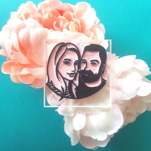 Paare Gesichter Stempel Individuelles Geschenk, Geschenk für Brautpaare, Einzigartige Idee für Hochzeit Briefpapier, Verlobungsgeschenk für Paare Salz & Papier