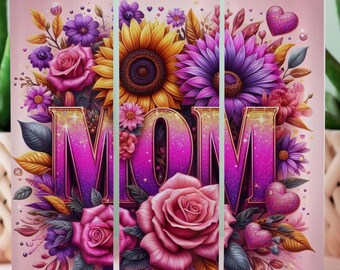 Sunflowers Mama Tumbler wrap Skinny 20 oz Tumbler Wrap Glitter Mom Life Seamless floral Mother&#39;s Day Tumbler Mommy Tumbler Mom Birthday PNG