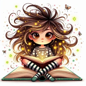 15 Quirky Girl with Animal Clipart Whimsical Ephemera Watercolor JPGs Instant Download Fantasy Junk Journal Paper Craft