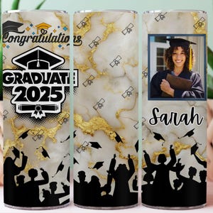 Personalized Graduation Tumbler Template Photo Tumbler Wrap 2025 High School Graduation Graduation Gift senior 2025 graduation PNG Digital
