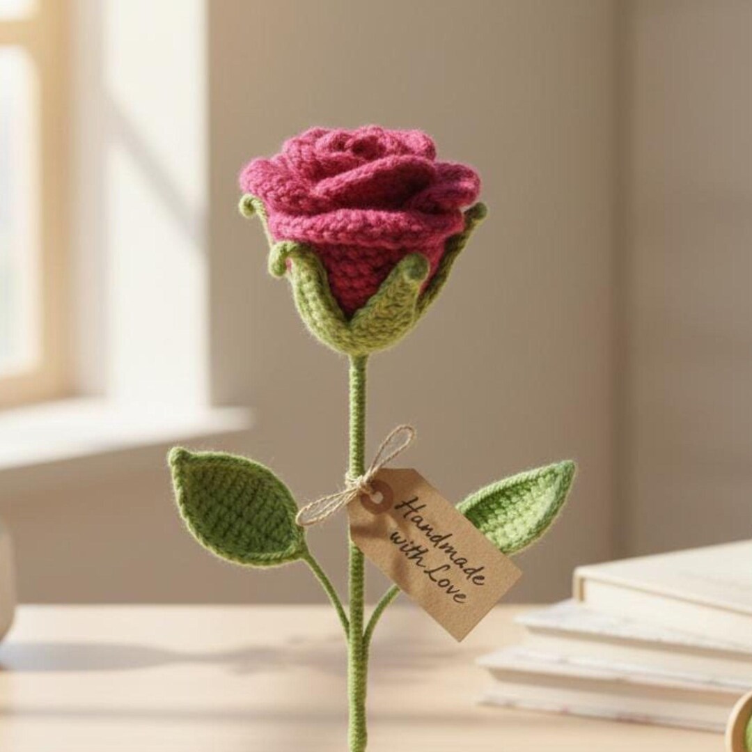Pink Crochet Roses Pink Rose Crochet Pattern PDF, Amigurumi Flower Pattern, Crochet Pink ...