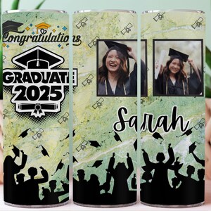 Personalized Graduation Tumbler Template Photo Tumbler Wrap 2025 High School Graduation Graduation Gift senior 2025 graduation PNG file