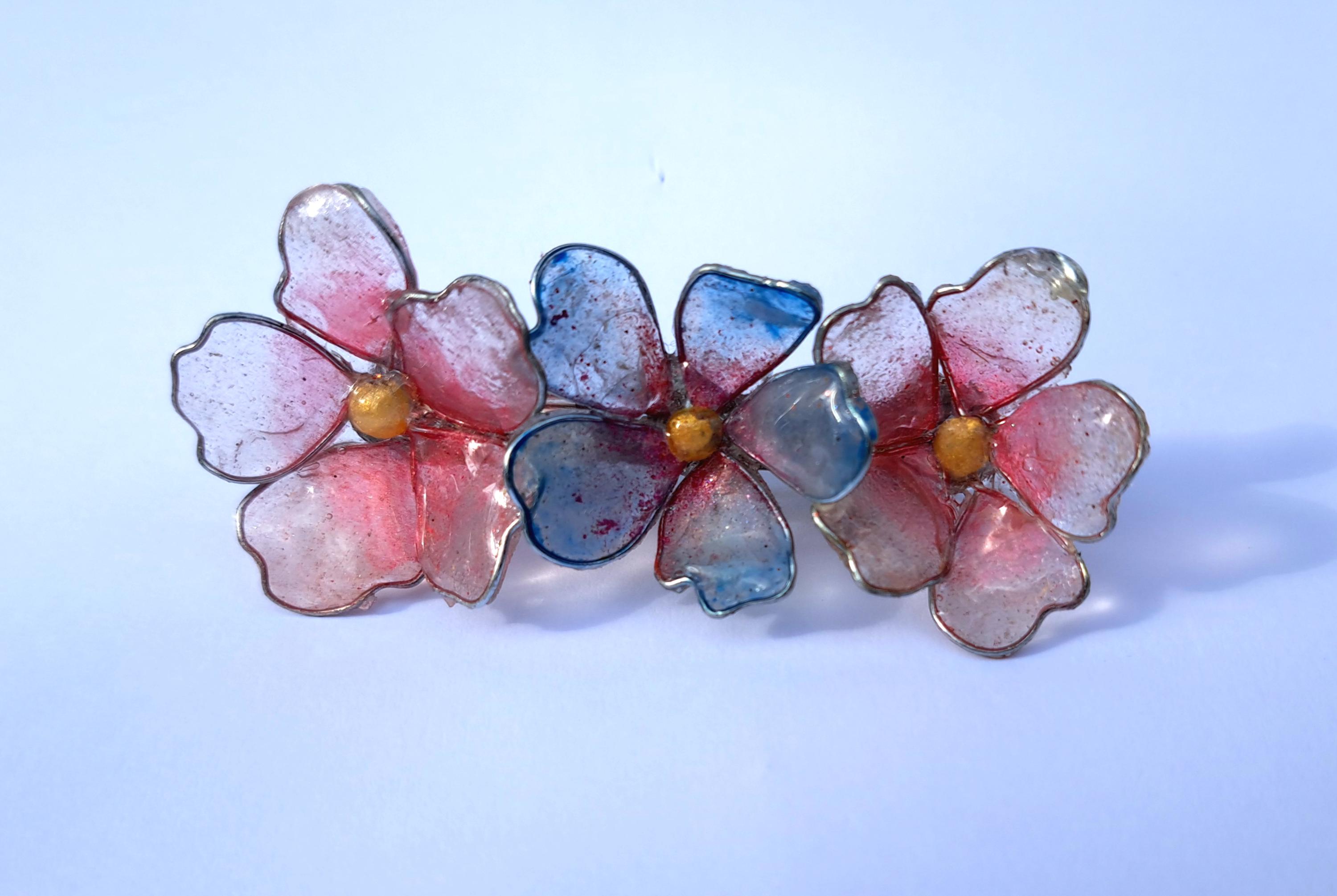 Barrette Original Verre de Murano Bijoux Coloré Main Tondeuse à Cheveux
