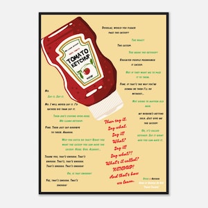 Funny King of Queens Art - Doug & Arthur Ketchup Scene - Poster for Sitcom Lovers