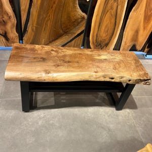Custom Walnut Wood Bench with Metal Legs – Entryway Bench – Dining Bench – Bedroom Bench – Living Room Seating – %100 HANDMADE