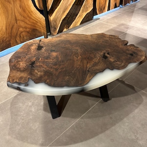 Epoxy Table - Epoxy Resin Coffee Table - Live Edge Table - Wood and Resin Desk - Handmade Wood Furniture