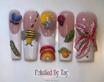 Spring Set – 3D Nature-Inspired Press-On Nails