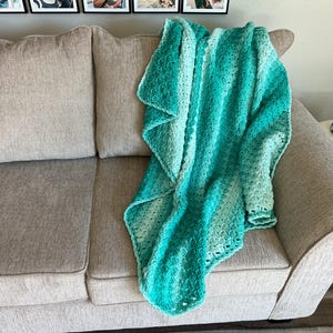Shades of Green - Handmade Afghan – Cozy Crochet Blanket – 53x46 Earthy Throw