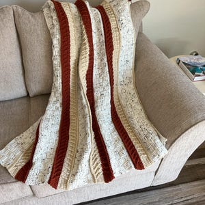 Rustic Grain - Handmade Afghan – Earthy Tones Crochet Blanket – 58x46 Cozy Throw