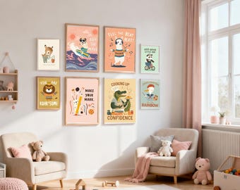 Kids Wall Art Prints | 200+ Nursery, Playroom Posters (Digital Download)