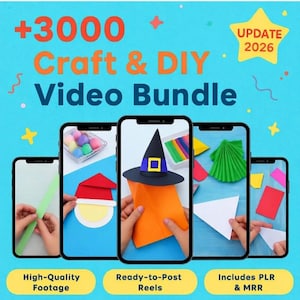 3000+ Kids Craft Videos Bundle | Viral DIY Learning Reels for TikTok, YouTube Shorts & Instagram | PLR Commercial License Digital Download