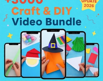 Paquete de más de 3000 videos de manualidades para niños / Reels virales de aprendizaje DIY para TikTok, YouTube Shorts e Instagram / Descarga digital con licencia comercial PLR