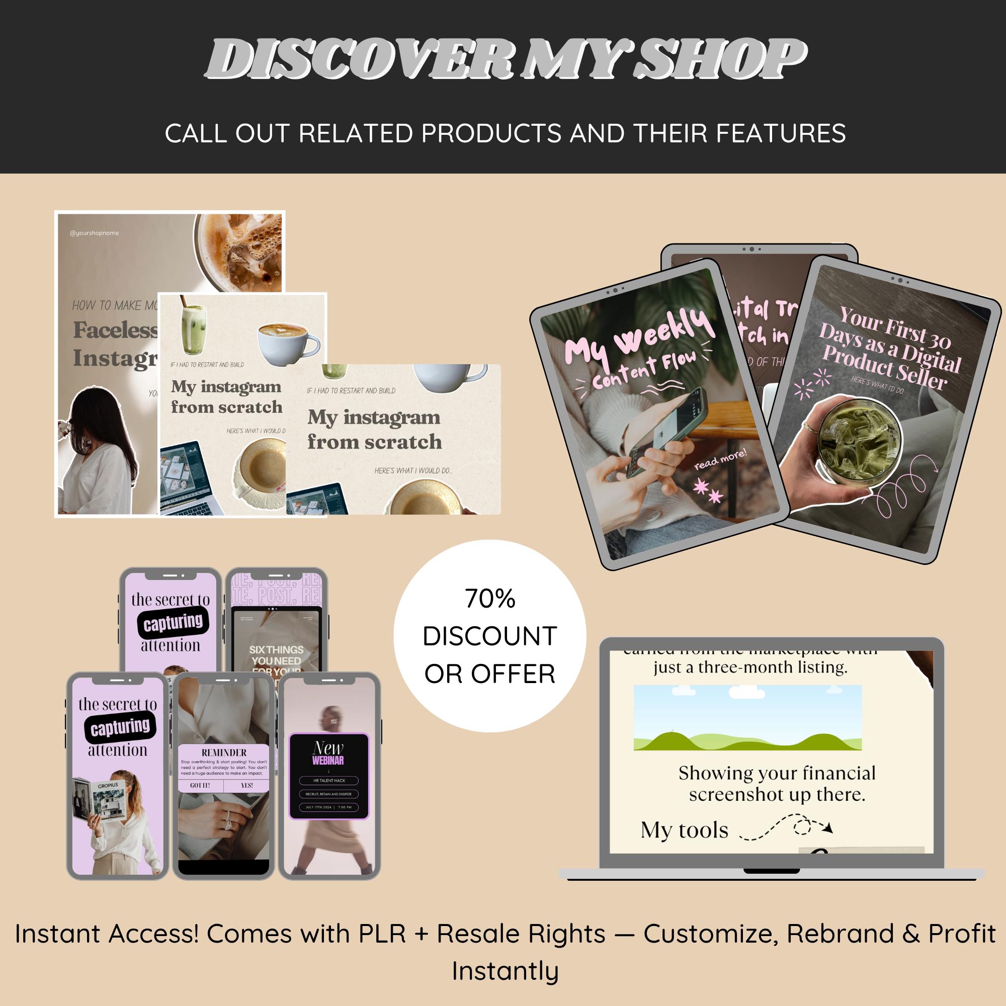 400+ Faceless Instagram Carousel Canva Templates Social Media Post PLR ...