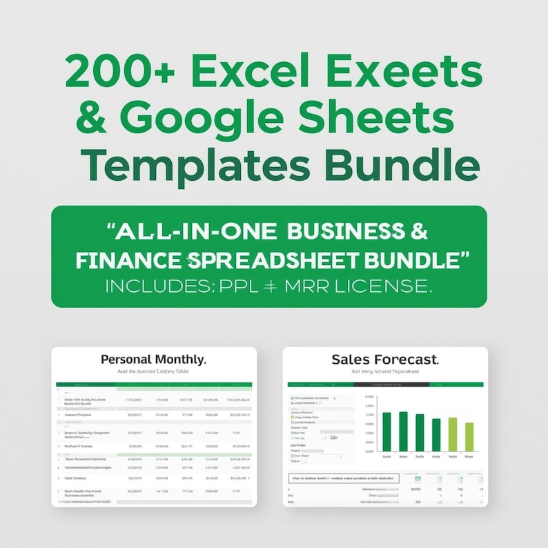 Google Sheets Templates PLR MRR Excel Spreadsheet Bundle | Editable ...