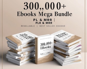 300,000+ eBooks Bundle PLR MRR | Resellable eBook Library, Passive Income Digital Products, Self Help, Business & Finance Instant Download