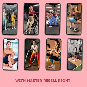 Bundel met 589+ fitnesshaspels | Virale trainingsvideo's voor TikTok Instagram YouTube | PLR MRR Doorverkooprechten digitale inhoud afbeelding 3