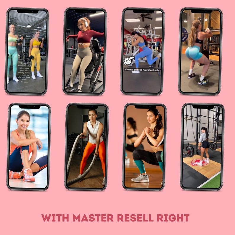 Bundel met 589+ fitnesshaspels | Virale trainingsvideo's voor TikTok Instagram YouTube | PLR MRR Doorverkooprechten digitale inhoud afbeelding 3