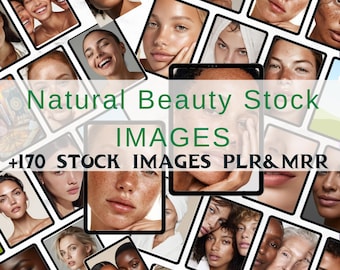 Natural Beauty Stock Photos: Minimal Makeup, Skincare Images (PLR + MRR)