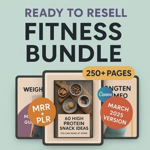 DFY Fitness Bundle | PLR MRR Fitness Planners Weight Loss Journal Recipe Planner Marathon Training Guide Digital Products Resell Rights