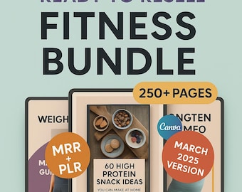 DFY Fitness Bundle / PLR MRR Fitness Planners Diario di perdita di peso Planner di ricette Guida all'allenamento per la maratona Prodotti digitali Diritti di rivendita