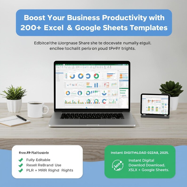 Google Sheets Templates PLR MRR Excel Spreadsheet Bundle | Editable ...