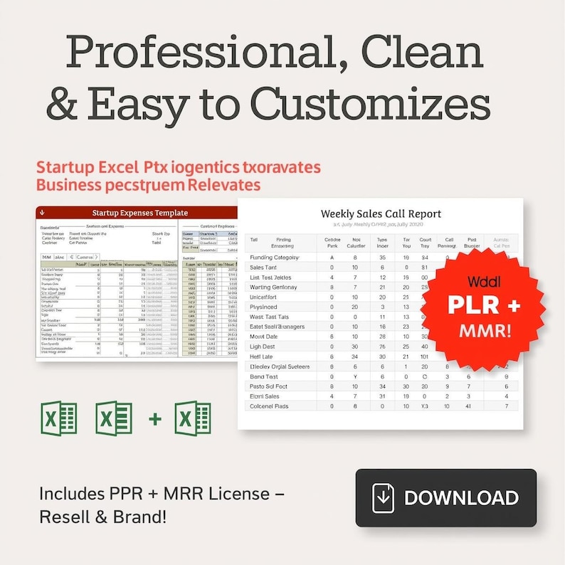 Google Sheets Templates PLR MRR Excel Spreadsheet Bundle | Editable ...