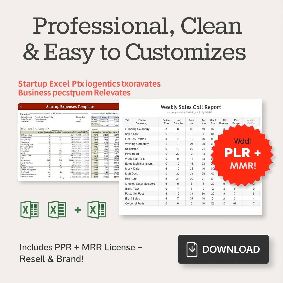 Google Sheets Templates PLR MRR Excel Spreadsheet Bundle | Editable ...