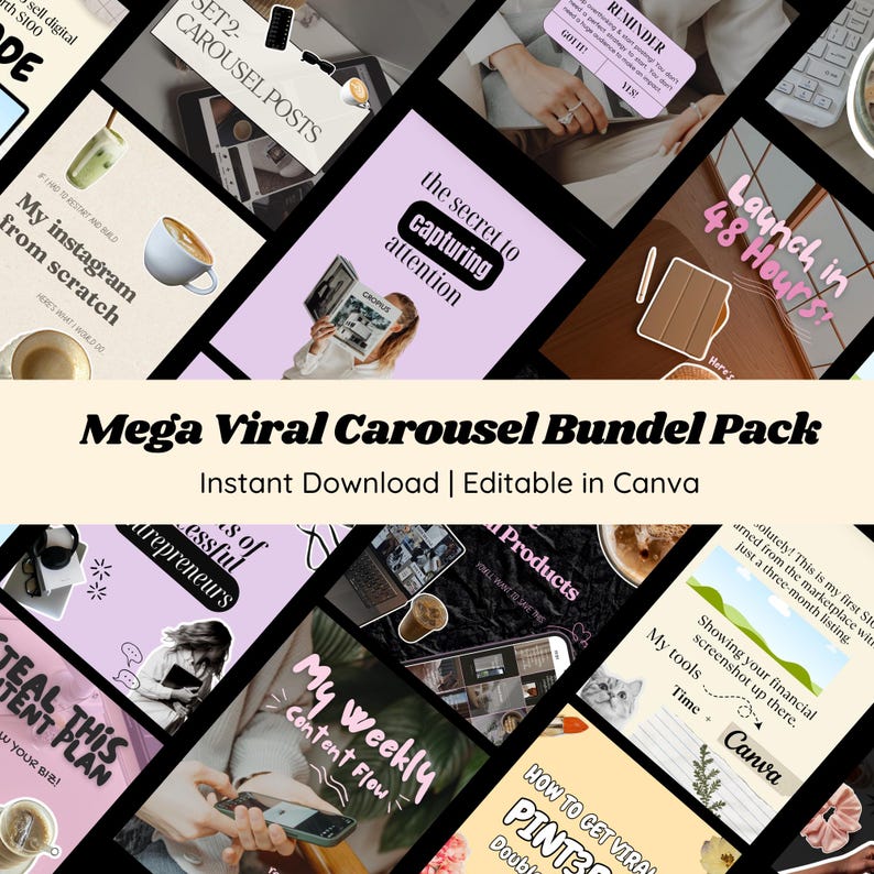 400+ Faceless Instagram Carousel Canva Templates Social Media Post PLR ...