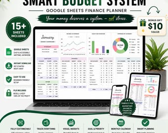 PLR Budget Spreadsheet Google Sheets Template, Monthly Budget Planner, Expense Tracker, Editable Finance Dashboard, Resell Rights MRR