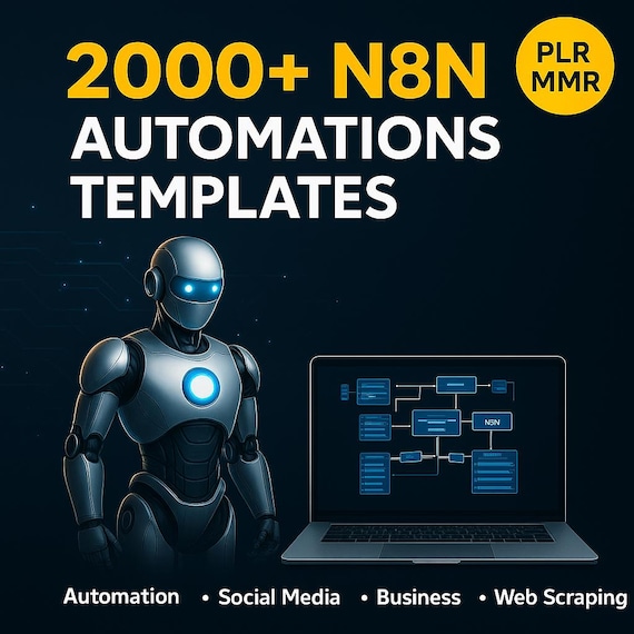 2000+ n8n AI Automation Workflows | Ready-to-Use Templates for Marketing, Social Media, Lead Generation & AI Agents | Plr Mrr Digital Pack