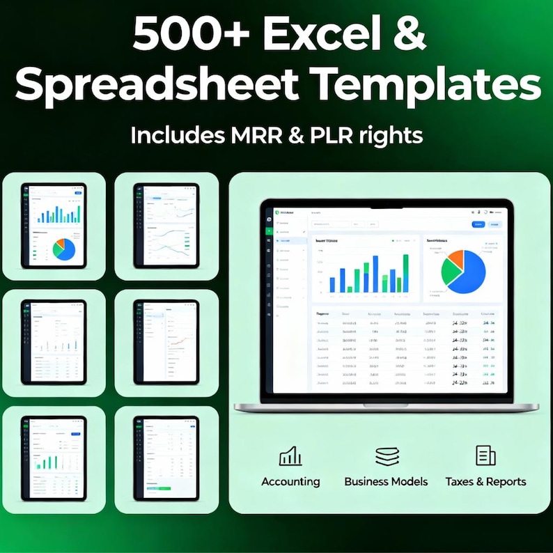 500+ MRR Digital Products PLR Excel Templates Google Sheets Bundle ...