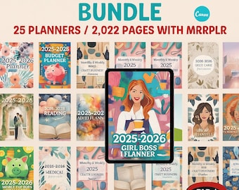2025-2026 Digital Planner Templates Bundle: Etsy Passive Income (MRR & PLR Canva Templates)