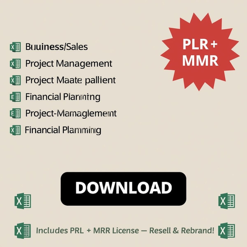 Google Sheets Templates PLR MRR Excel Spreadsheet Bundle | Editable ...