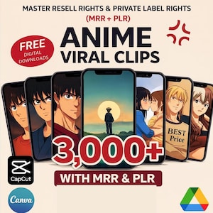 1000+ Viral Anime Reels: MRR Resell Rights (Digital Download)