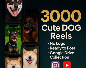 Dog Video Clips Bundle – 3000 Funny Reels for TikTok, Instagram, YouTube Shorts | Digital Download