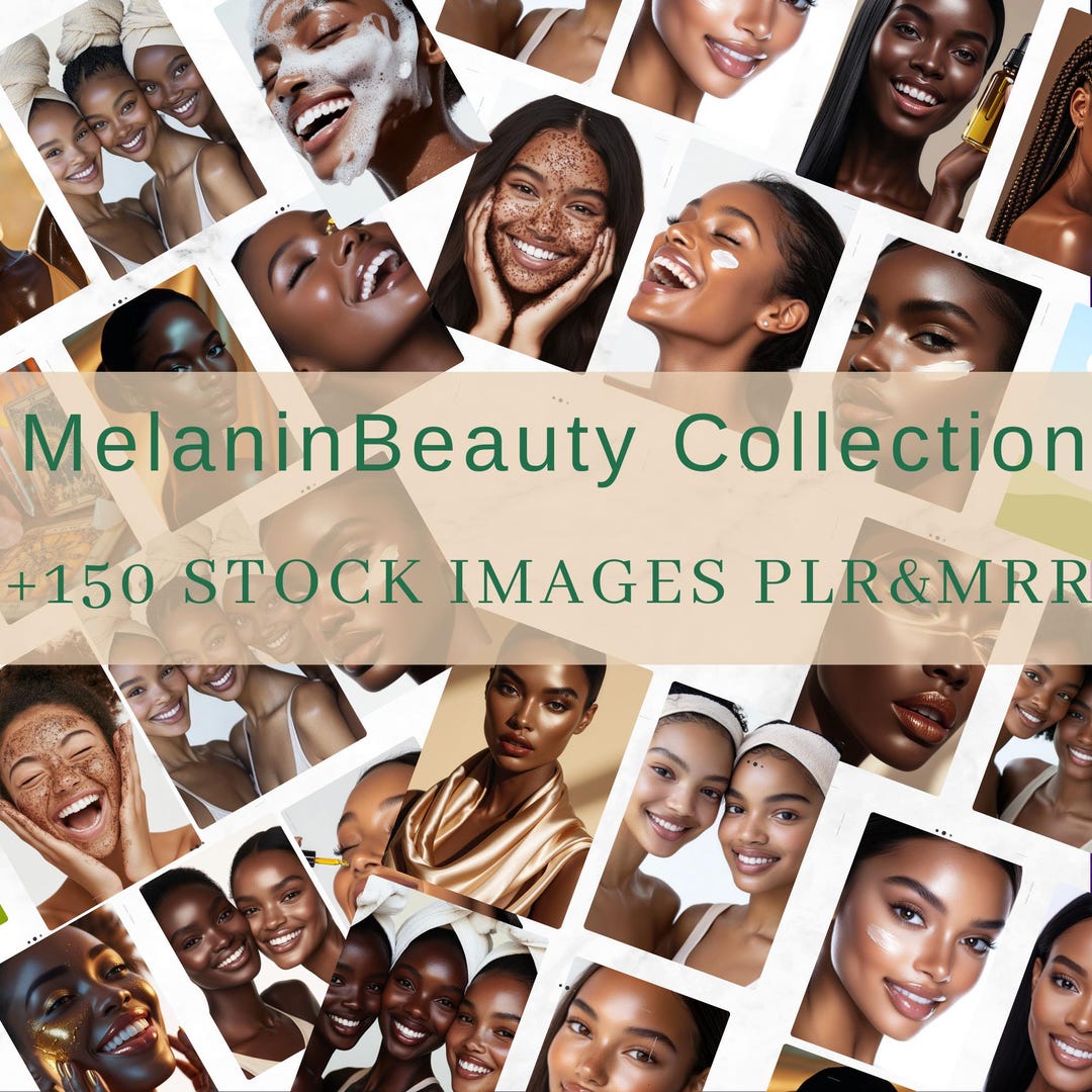 Melanin Beauty Stock Photos: 150 Portrait Images PLR MRR - Etsy