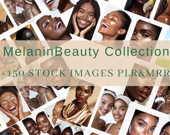 Melanin Beauty Stock Photos: 150 Portrait Images PLR MRR