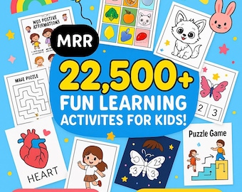 Kids Learning Activity Bundle: 22,500+ Printable Pages (PLR MRR Digital Download)